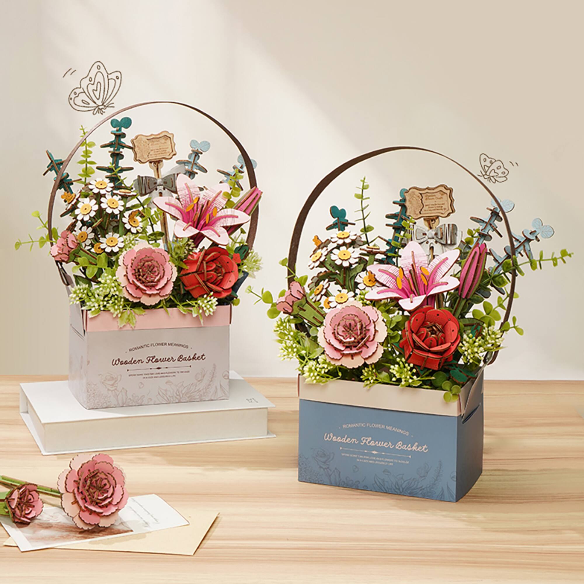 Rowood Wooden Flower Basket DIY 3D Puzzle Kit
